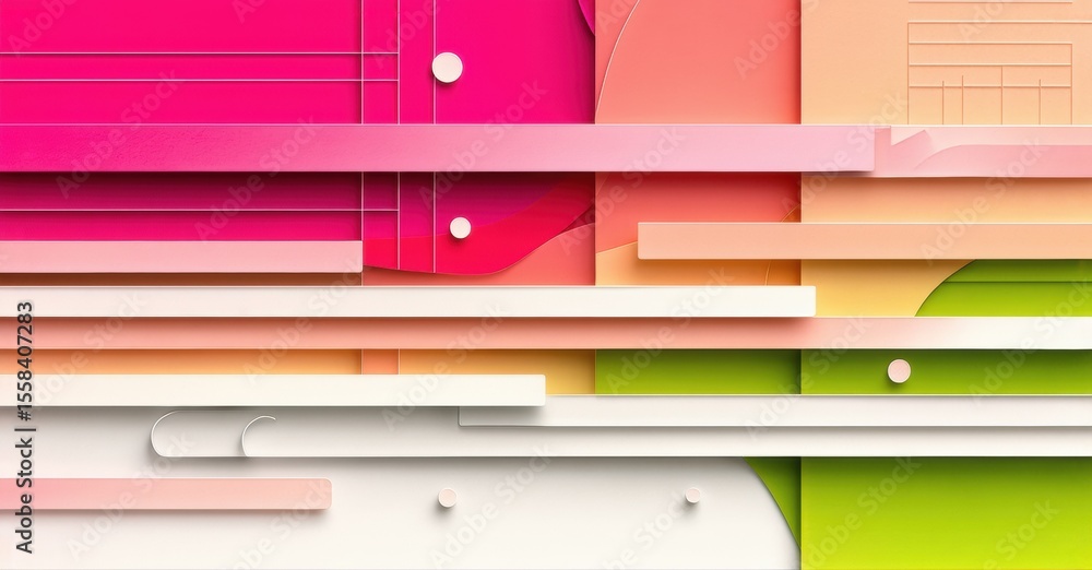 Poster abstract composition. layered rectangles, circles create modern design. soft colors, gradients offer