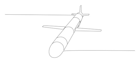 continuous line missile illustration vector design eps 3