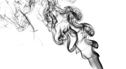 Abstract Smoke Patterns on White Background 1.