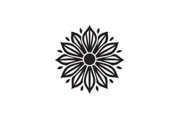 Obraz premium Pandanus Mandala silhouette on white background.01