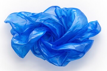 Fototapeta premium Crumpled blue plastic bag