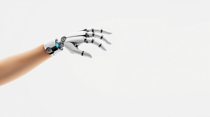 Half human hand and half artificial hand &ndash; human intelligence meets technology
