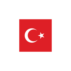 Turkish flag with red background and crescent