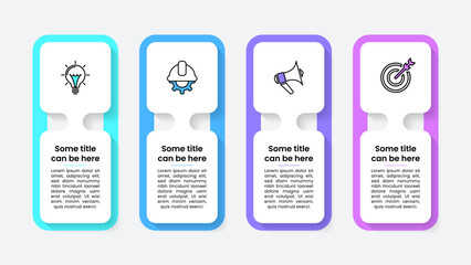 Infographic template. 4 rectangular banners with icons