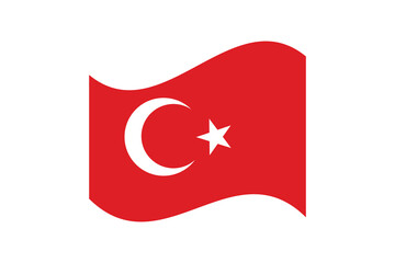 Turkish flag with red background and crescent