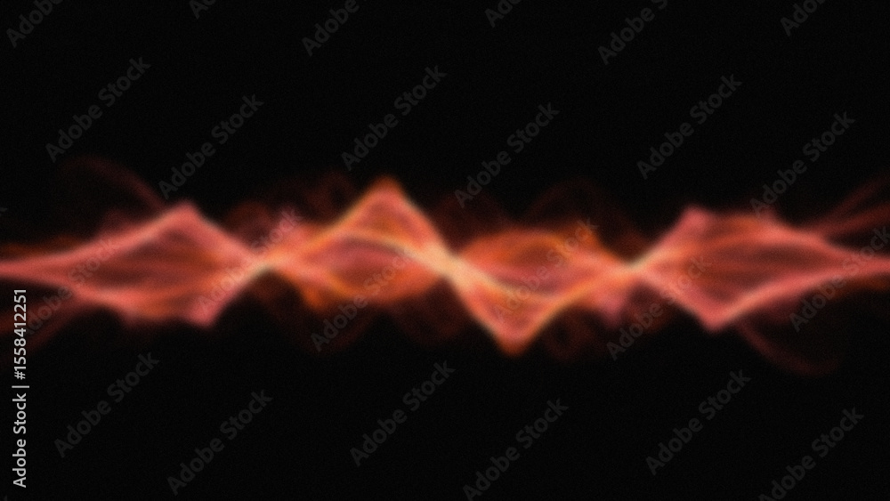 Poster abstract orange wave forms a symmetrical pattern against a dark grainy background the image has a bl