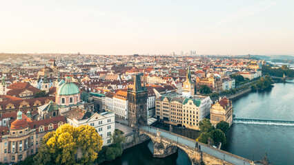Charles Bridge stretches across the Vltava River, connecting the Old Town and Lesser Town. The Old...