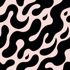 Abstract Black and Blush Pink Organic Shapes Seamless Pattern