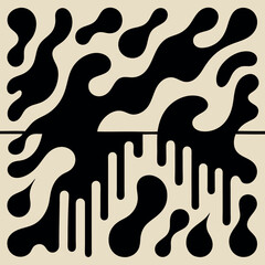 Abstract Black and Beige Organic Shapes: Modern Minimalist Design