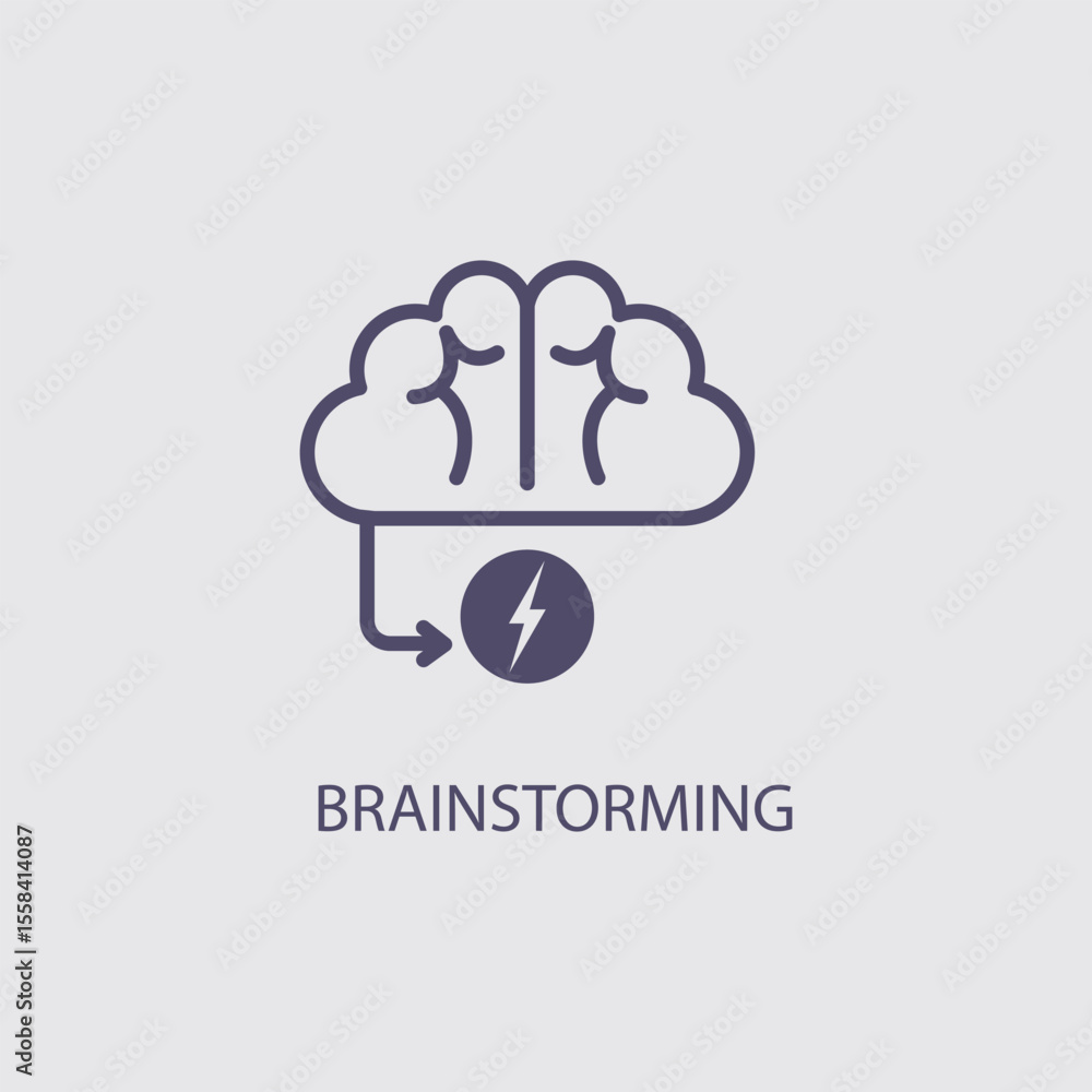 Poster conceptual brainstorming graphic representing idea generation and problem-solving for business solut
