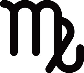 おとめ座の記号アイコン　モノトーン