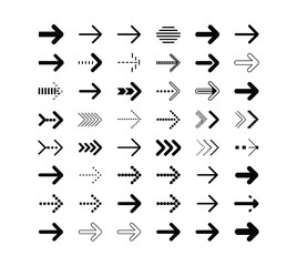 Arrow icon set, arrow cursor collection, different arrow signs, black arrows icons
