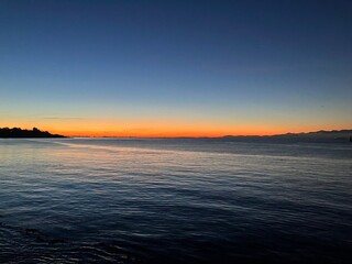 sunset over the lake