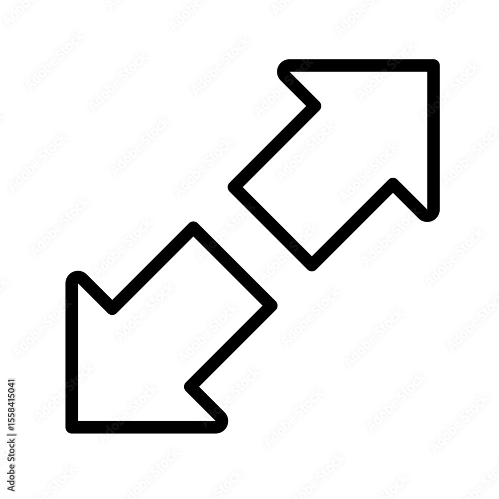Aufkleber zoom in linear icon. full screen mode. enlarge and expand. user interface arrows. web design element