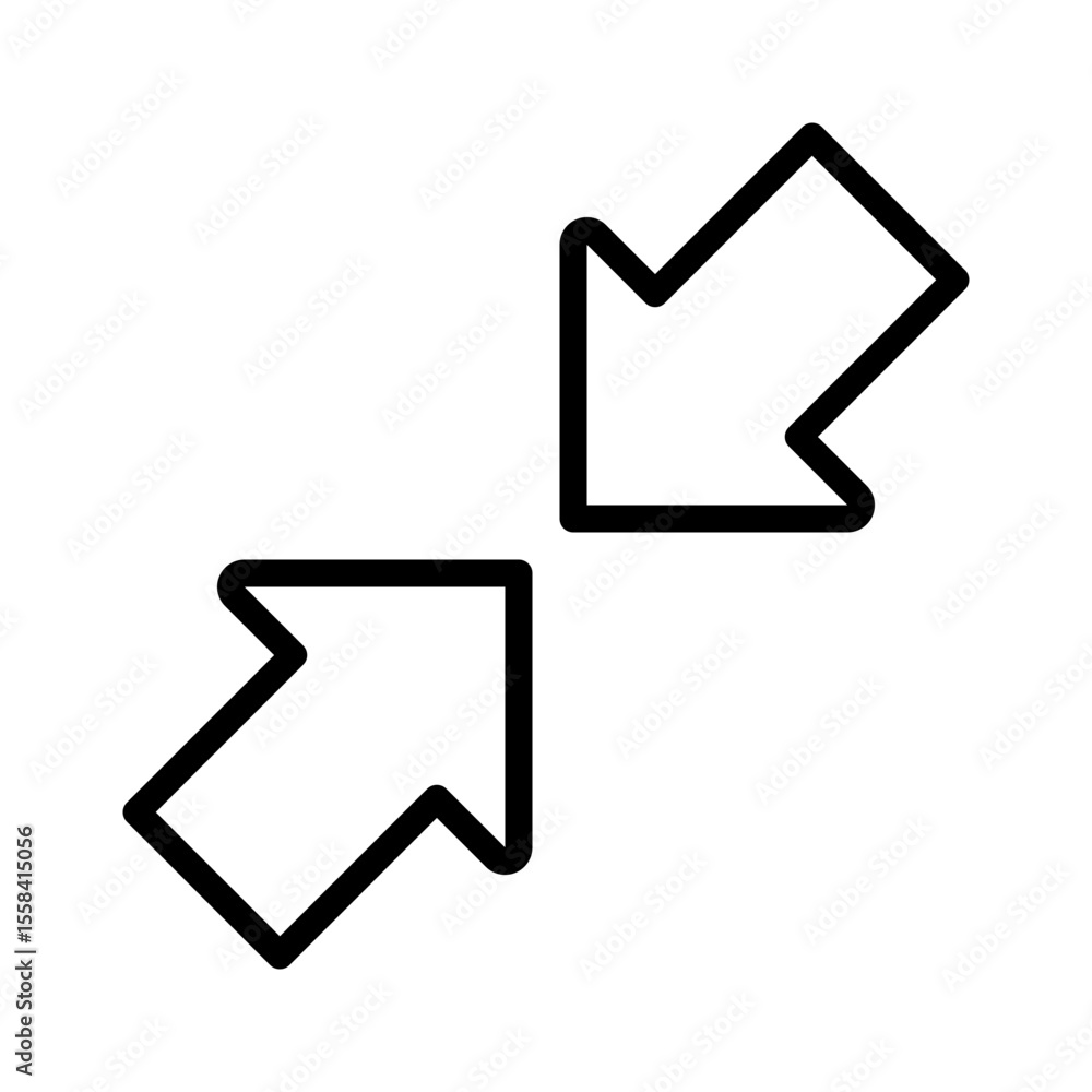 Poster zoom out linear icon. symbolizing interaction, connection or focus. user interface arrows. web desig