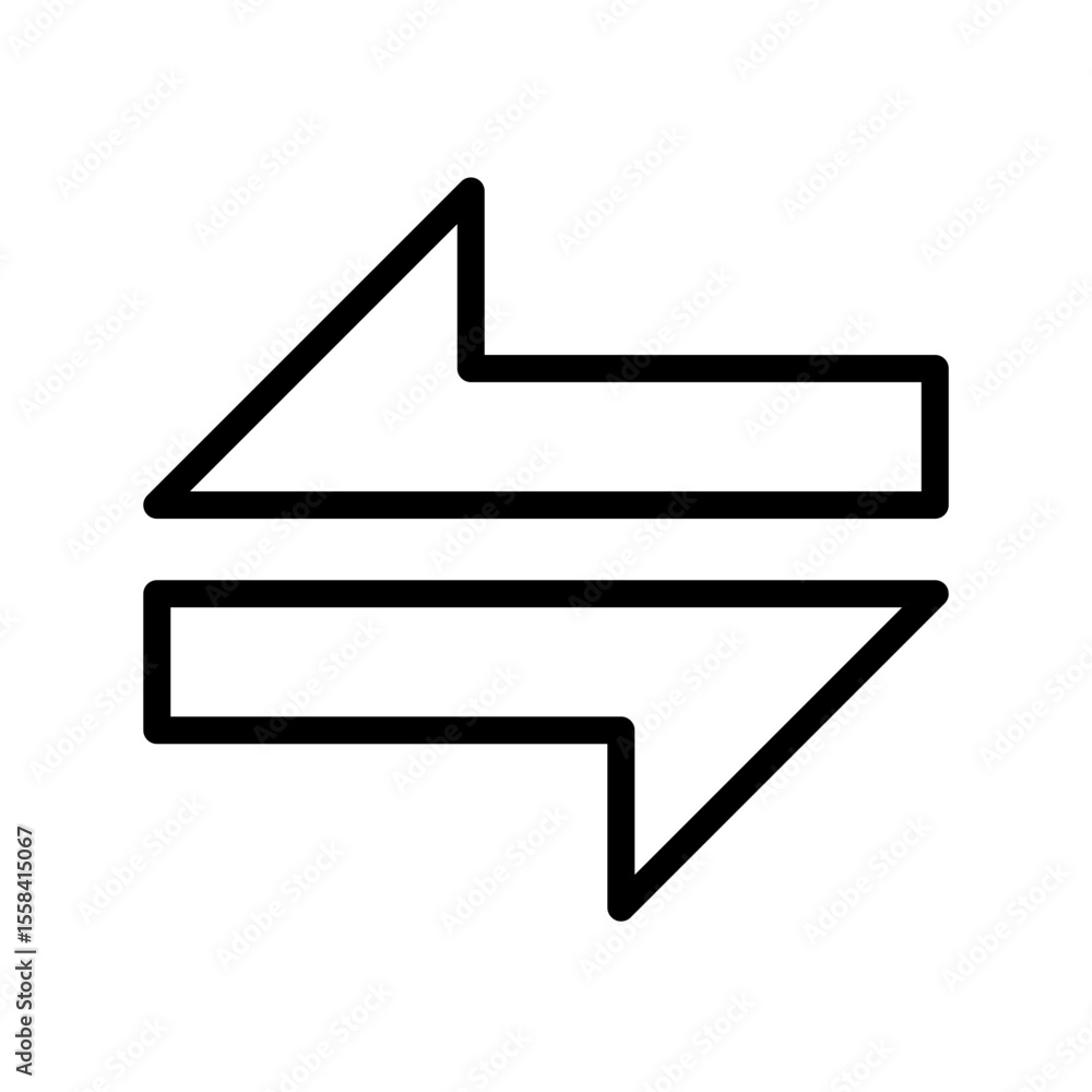 Poster swap arrow linear icon. representing decision making, transfer or exchange concepts. switch function