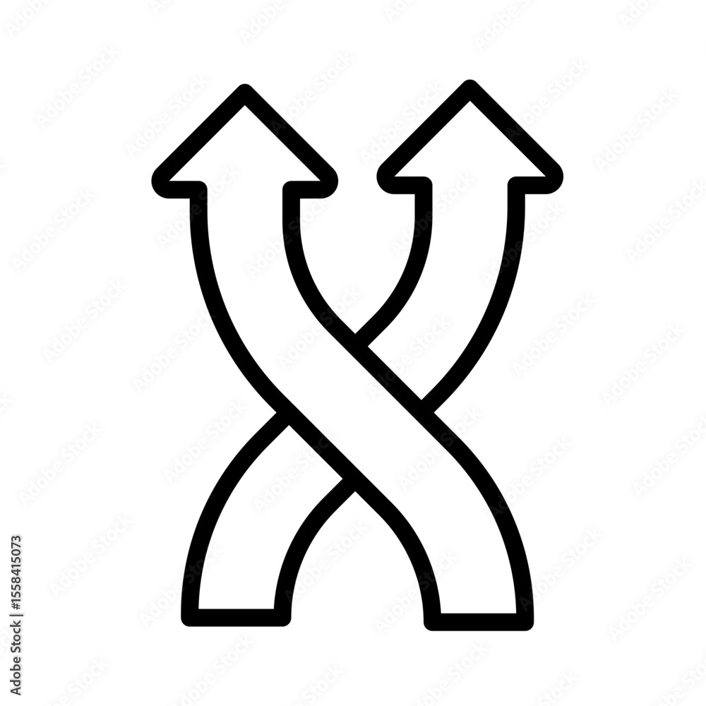 Poster shuffle linear icon. crisscross arrows. multimedia player control. representing interchange and flex