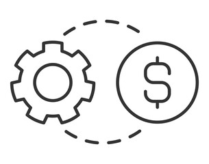 Operating costs linear icon. Workflow management. Financial management. Process optimization. Cost control. Thin line illustration. Contour symbol. Vector outline drawing. Editable stroke