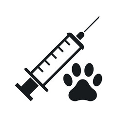 Pet vaccination flat vector icon.