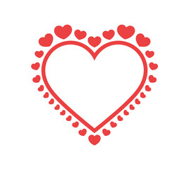 Beautiful hearts, 3D red and black heart - vector