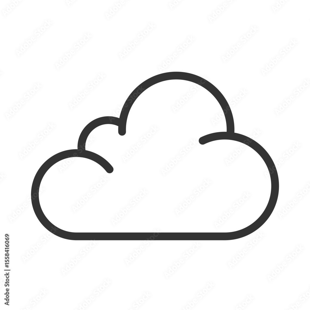 Poster cloud linear icon. symbolizing overcast or partly cloudy weather conditions. weather forecast. meteo