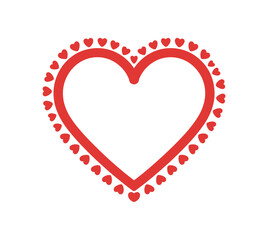 Beautiful hearts, 3D red and black heart - vector