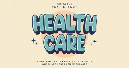 Editable text style effect - Health Care text style theme.