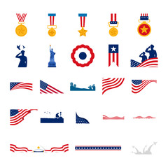 Set of Memorial Day of USA