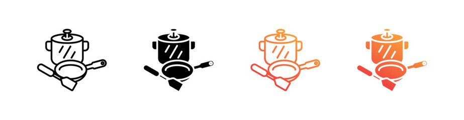 Obraz premium Kitchenware Multiple Style Icon Set 