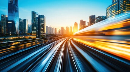 Fototapeta premium Urban transit at sunrise