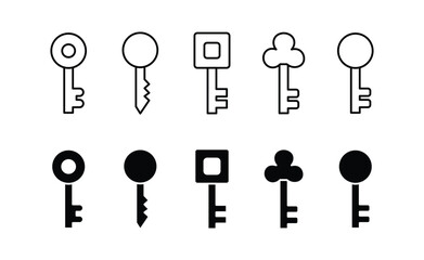 key icon set. key lock icon , access account login password icons - house key icon security symbol.  vector illustration .