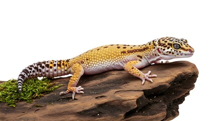 Naklejka premium Leopard Gecko on Driftwood