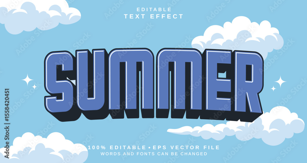 Poster editable text style effect - summer text style theme.