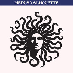 Mythical medusa silhouette vector illustration	
