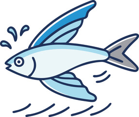 flying-fish-gliding--in-air--water-splash--side.eps