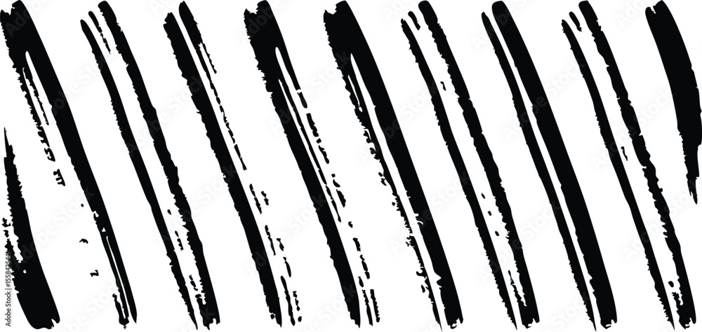 Poster handdrawn diagonal brushstrokes on background creating a textured pattern abstract design