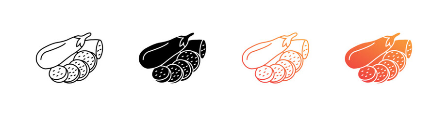 Eggplant Multiple Style Icon Set 