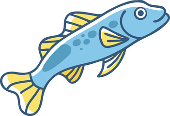 goby-sitting--swimming--bottom-view--tail-extended.eps