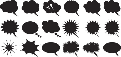 Collection of Speech Bubbles in Various Shapes Styles on a Background for Communication