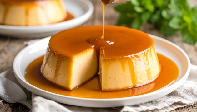 Creamy caramel custard dessert