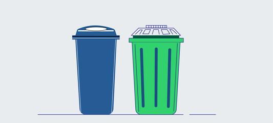 Smart Waste Management Icons – AI Recycling, Sensor Bins & Route Optimization in Clean Line Art
 trash can isolated on white