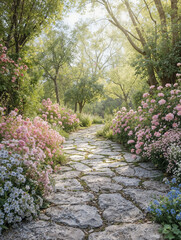 stone path in the garden