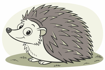 
Cute Hedgehog Illustration - Adorable Spiky Animal Cartoon
