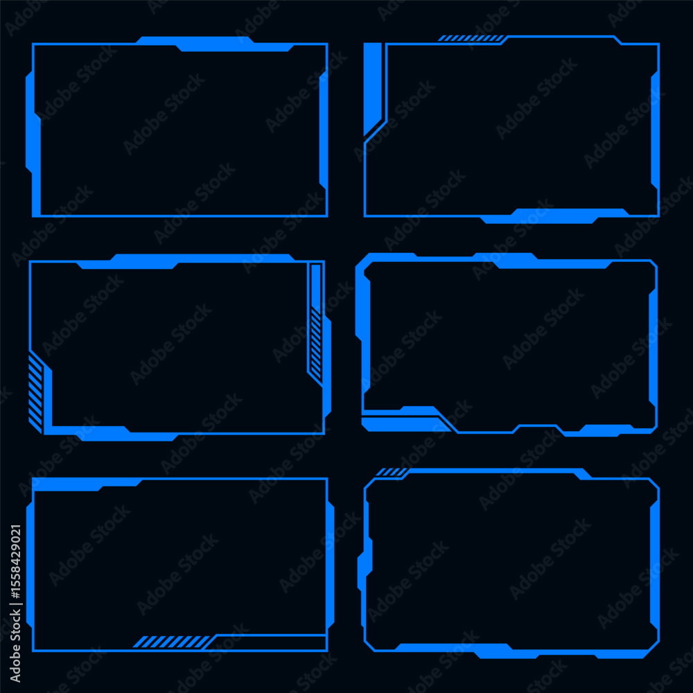 Aufkleber hi tech frame cyberpunk style design element. technology hud sci-fi design