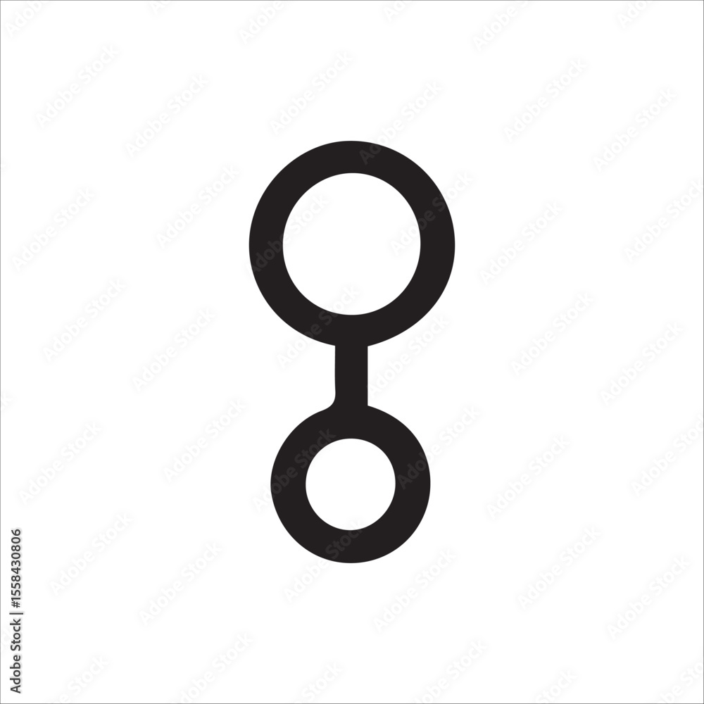 Poster abstract minimalist two connected circles geometric link icon or modern simple shape