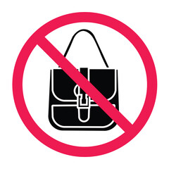 No sling bag sign, forbidden sling bag symbol, prohibited sling bag sign, no shoulder bag icon, no shoulder bag sign