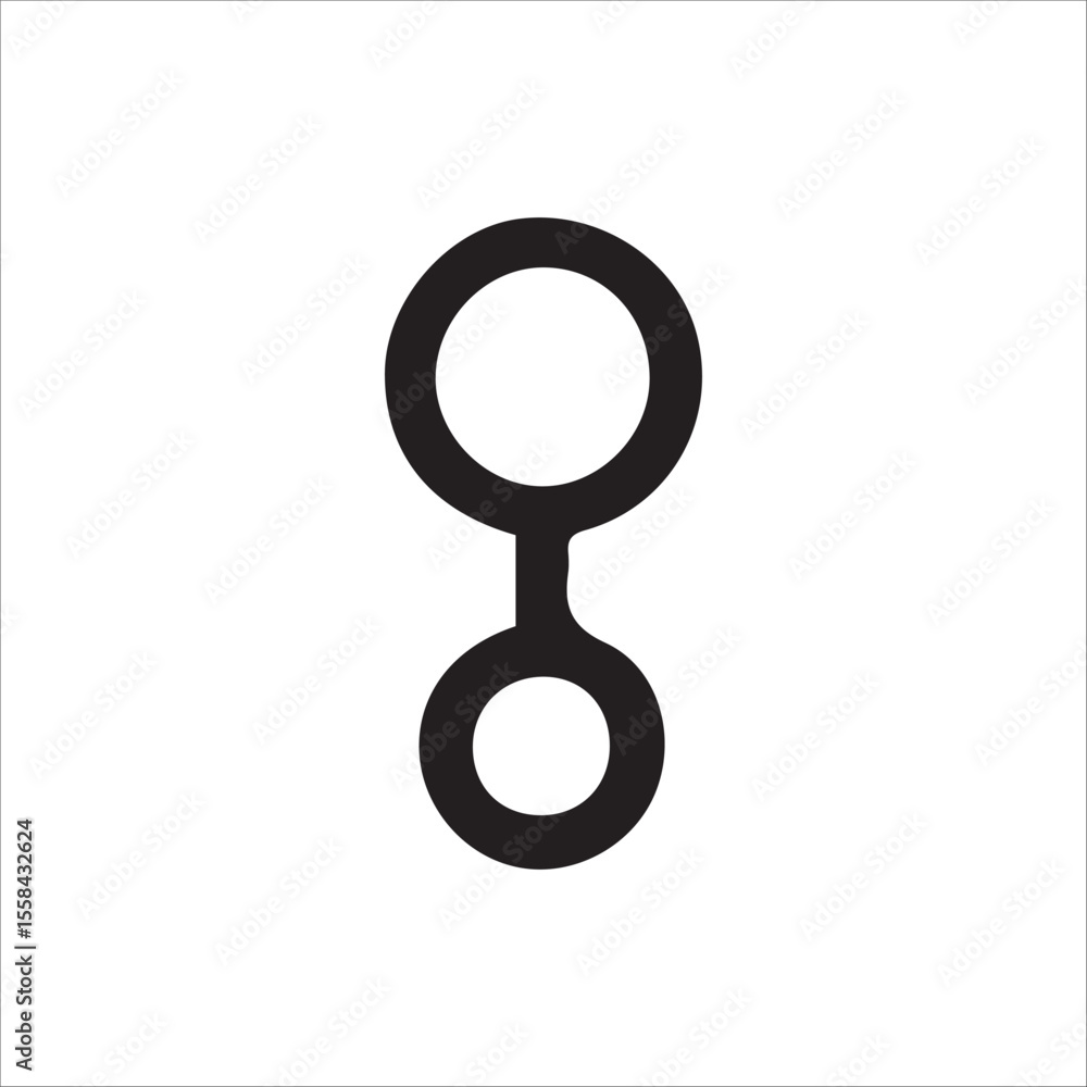 Poster minimalist black connecting rings symbol on a clean white background representing linkage and unity