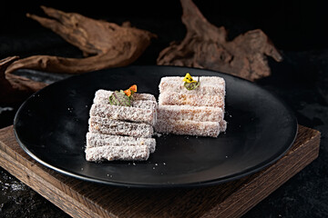 Delicious Chinese dessert food coconut fried sweet potato fries