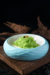 Delicious Chinese cold dish asparagus slices with sauce