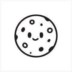 Adorable cartoon chocolate chip cookie smiling on a clean white background